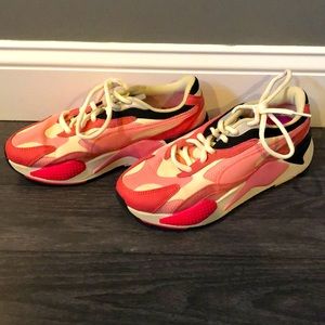 US Size 10. Women’s. Puma RS-X. Pink. White. Black. Gently worn.